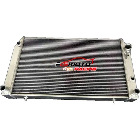 Radiador de aluminio, tamaño del núcleo 27" x 18" x 2.4", diámetro de entrada 1.25", diámetro de salida 1.75", 3 filas, compatible con modelos de vehículos premium. (1/5)
