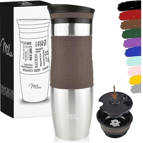 Mug isotherme étanche en acier inoxydable - Double paroi - 370ml 450ml