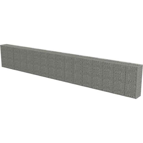 Maison Exclusive - Gabionenwand mit Abdeckung Verzinkter Stahl 90 (1/5)