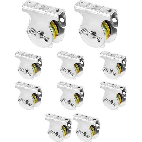 Packung mit 10 Wandrollen, 1-1/2"-Einzelrolle mit V-Nut zur Deckenmontage, Hardware-Zubehör für 3/8"-Kabel oder -Seile. (1/5)