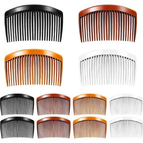 HOXILEELEO - pack di 12 pettini decorativi di plastica per ragazza francese acconciatura con fermagli per capelli intrecciati (23 denti), accessori per le donne. (1/5)