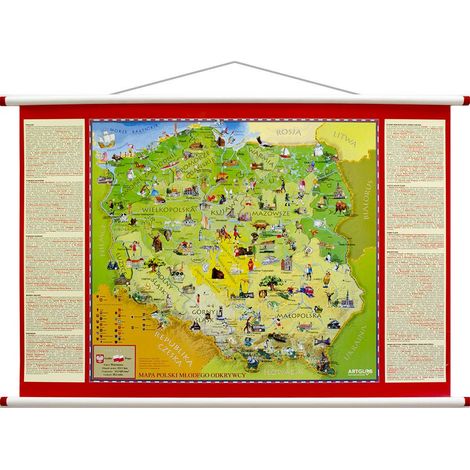 Mappa murale della Polonia per bambini, 580x380 mm, per giovani esploratori