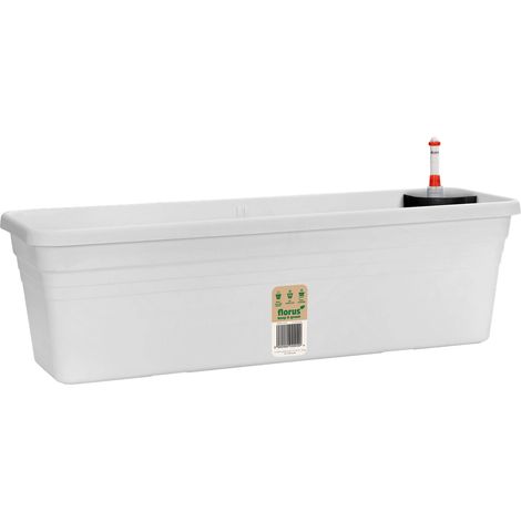 Florus Med. Balc. Trough Watersystem 100 White Fioriera Rettangolare