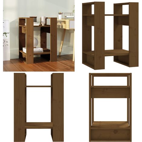 Bibliothèque/Séparateur de pièce Marron miel 41x35x57 cm Pin - Bibliothèque - Meuble Rangement - Étagère - Séparateur De Pièce - Bibliothèque Rustique - Home & Living (1/5)