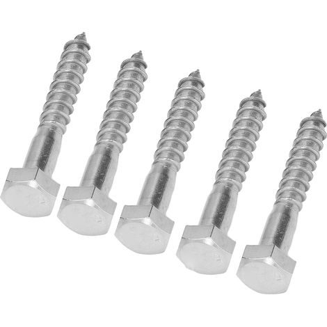 Vis à bois autoforeuses DIN571 en acier inox A2-70, filetage à mi-carotte, hexagone, M8x50 mm, lot de 25 (1/5)