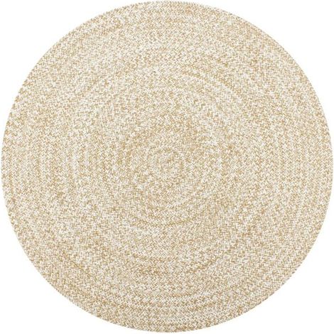 Tapis tissé à la main, en jute blanc et naturel, 90 cm (1/5)