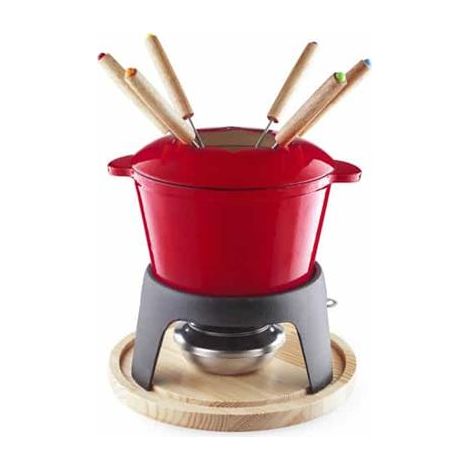 Fondue LACOR Rosso esmaltado con asas