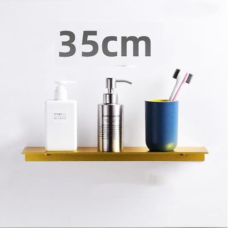 Organisateur et étagère de rangement pour pinceaux de maquillage en aluminium doré (35 cm) (1/5)