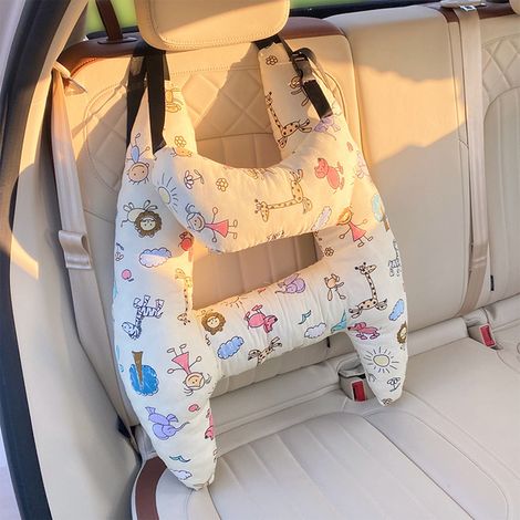 Oreiller Voiture Enfant - Rembourrage Fibres Synthétiques - Confort Voyage Auto - Usage Intérieur Voiture - 1 Pièce (1/5)