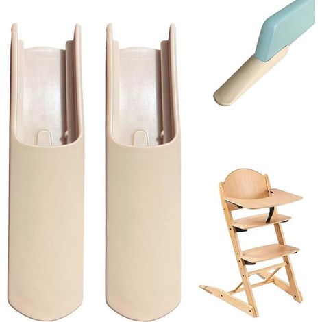 Seggiolone con dispositivo antiribaltamento, piedini di sicurezza, seduta stabile, ampia superficie di appoggio, 2 pezzi, colore legno. (1/5)