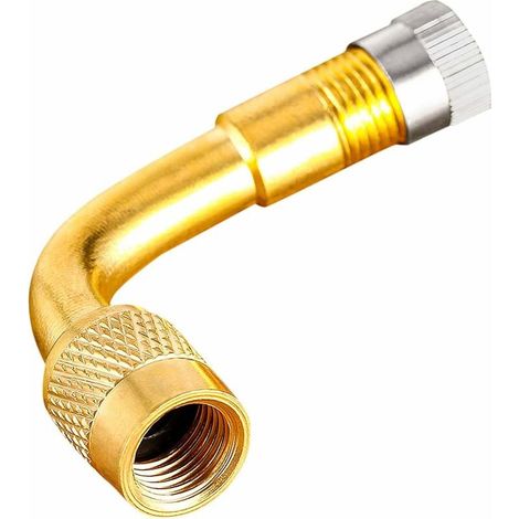 Raccord Coudé Pour Valve De Pneu - En Métal - Avec Capuchon Antipoussière Et Cône De Valve Intégré - Pour Moto Et Véhicule - 1 Pièce (1/5)