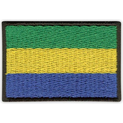 Aufnäher mit der Flagge Gabuns – zum Aufbügeln/Heißsiegeln – gestickter Aufnäher/Abzeichen/Emblem