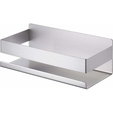 étagère salle de bain non percée étagère douche inox SUS304 étagère murale adhésive 23CM brossé, (1/5)