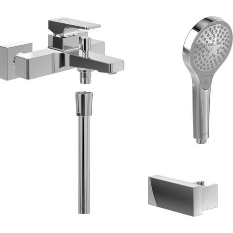 Villeroy & Boch Taro Duschgarnitur mit Brausehalter, Handbrause und Wannenarmatur (1/5)