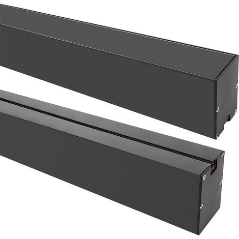 Perfil Aluminio Colgante para Tira LED hasta 22 mm con Tapa Continua Negro 2 m Negro traslúcido (1/5)