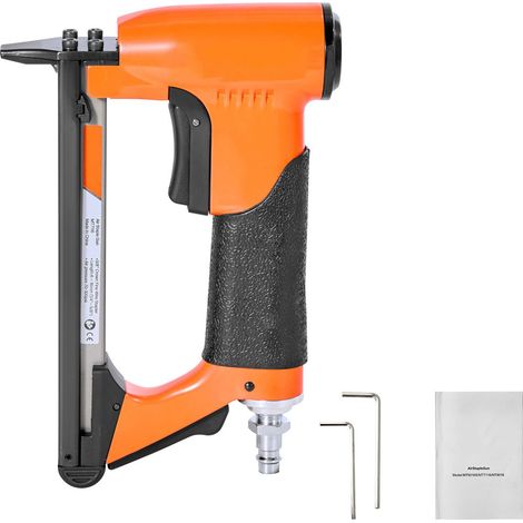 Pistolet à agrafes pneumatique, 22 gauges, pour agrafes fines série 71, couronne 9,5 mm, longueur 6-16 mm, chargement max 180 pièces, idéal pour rembourrage, menuiserie et projets DIY. (1/5)