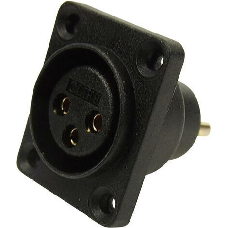 XLR embase femelle, contacts droits Cliff CP30070 Nombre de pôles: 3 noir 1 pc(s) (1/3)