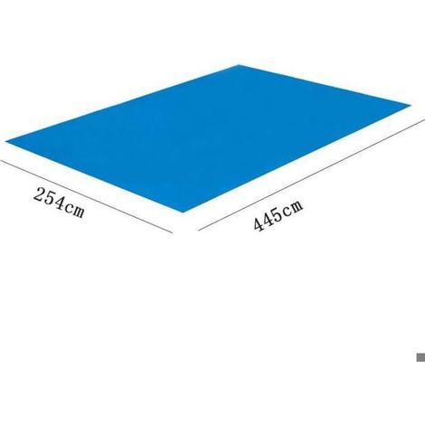 Bâche protection rectangulaire pour piscine hors sol, imperméable polyéthylène 445x254 cm, idéale peinture et camping (1/4)