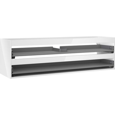 Mexen Box-A cuerpo de gabinete bajo lavabo de 160 cm, 2 cajones, blanco brillo - 91AX0-1600-470-2-00 (1/5)