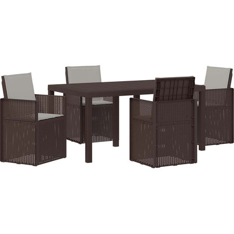 Garten Essgruppe 5 Stk. Braun und Hellgrau PP vidaXL (1/5)