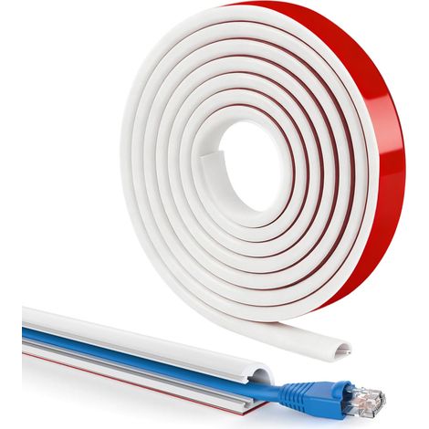 Goulotte de câble autocollante - Blanc - 6 m - Ouverture latérale (1/5)