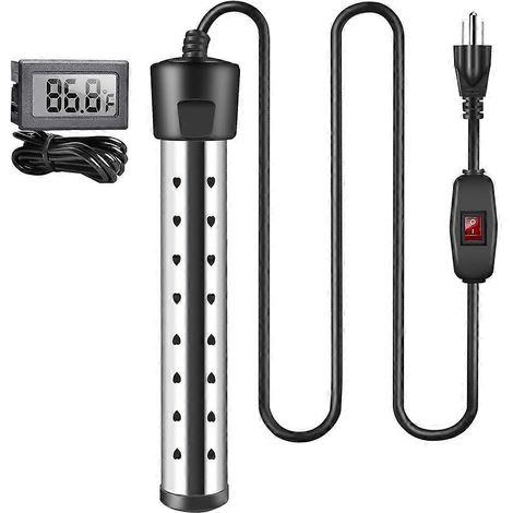Chauffe-eau à immersion, 1500 W, pour piscine avec interrupteur, chauffe-baignoire avec contrôle intelligent de la température, prise américaine. (1/5)