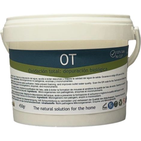 Neusol OT - Activador biológico para Depuradora Biológica o de Oxidación Total Reduce fangos espumas olores Mejora calidad del agua de salida para riego o limpieza de exteriores