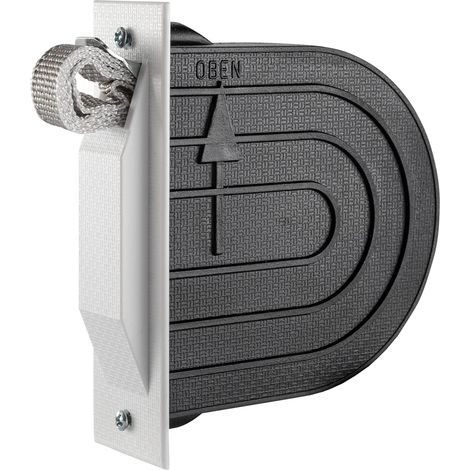 Schellenberg 50602 Set Avvolgitore da semincasso Mini con placca tapparelle avvolgibili, con cinghia tapparella di lunghezza di 5 m, con scatola a muro PVC, distanza dei fori 11,8 cm, bianco (1/3)