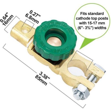 Coupe-Circuit Batterie - 12 V 24 V - Pour Voiture Camion Bateau VR - 15 À 17 Mm - 125 A Continu - 2 Pièces (1/5)