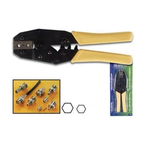Pince à sertir VELLEMAN - BNC/TNC/N/F - pour câbles coaxiaux RG59/62/140/210/BELDEN 8279/55/58 - Noir - 220mm