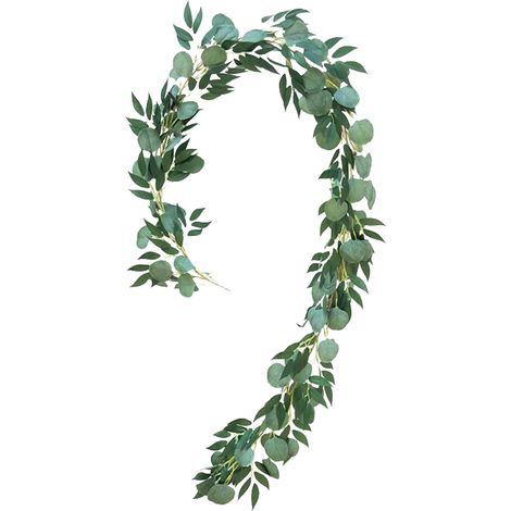 Guirlande artificielle de feuilles pour décoration murale ou porte (120 cm, vert naturel) (1/5)