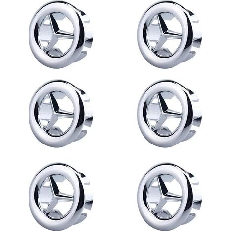 6 Pièces Couvercle de trop-plein pour lavabo, Garniture Évier de Trou Rond,Rond Couvercle du Bouchon de Vidange Insérer dans le Trou, Pour Lavabo,Salle de Bain,Cuisine(Argent)