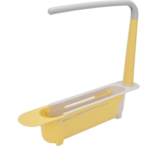 Ausziehbare Spülbeckenablage, Abtropfkorb, Handtuchhalter, verschiebbare Küchenhaken, Schublade, gelbe Farbe (zufällig) (1/5)