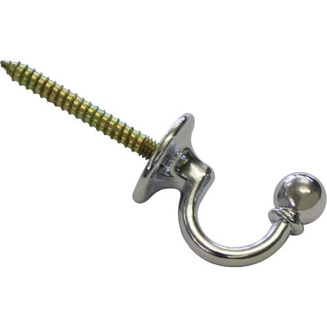 Crochet Décoratif Baroque Chrome 3 cm, Steel (1/2)