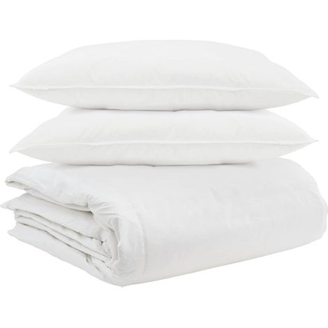 Ensemble de Duvet avec oreiller 3 pcs Blanc Plume de canard (1/5)