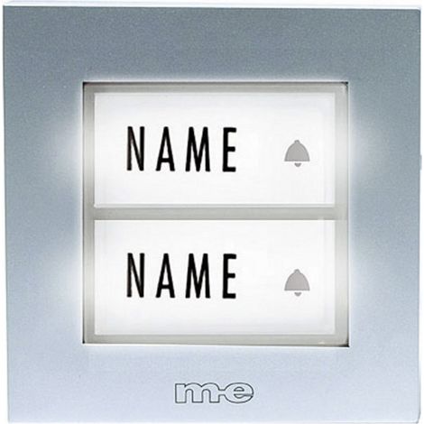 m-e modern-electronics KTB-2 S Klingeltaster mit Namensschild 2fach Silber 12 V/1 A