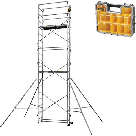 Trabattello 2 plateaux - Altezza max. di lavoro. 6.50m + Organizer - 349705-ORGANISA (1/5)