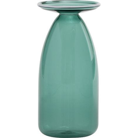 Vaso Un Fiore 120 in vetro borosilicato soffiato a mano, Verde lago, ideale per bouquet e composizioni floreali di medie dimensioni, capacità 120cl