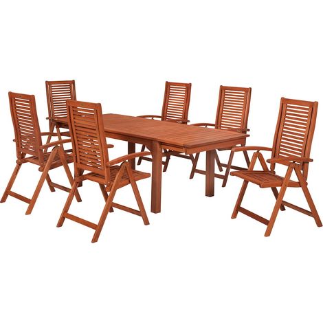 Cordoba Set 7tlg Eucalyptus Tisch 150 (185/220) x 90 cm