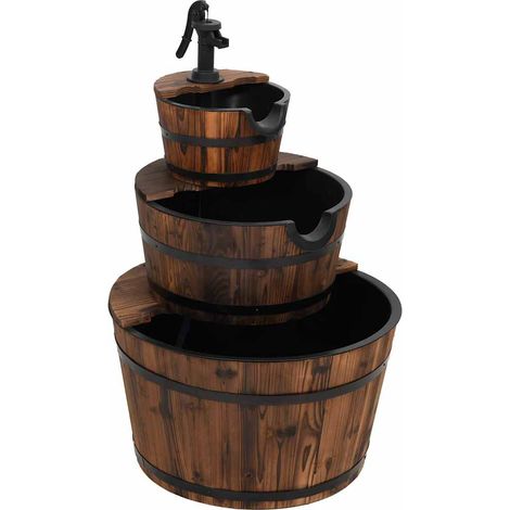 Vidaxl – Wasserfontäne aus massivem Tannenholz 60x60x94 cm – Kaskadenfontäne mit Pumpe – für Garten und Terrasse – dekorative Funktion (1/5)