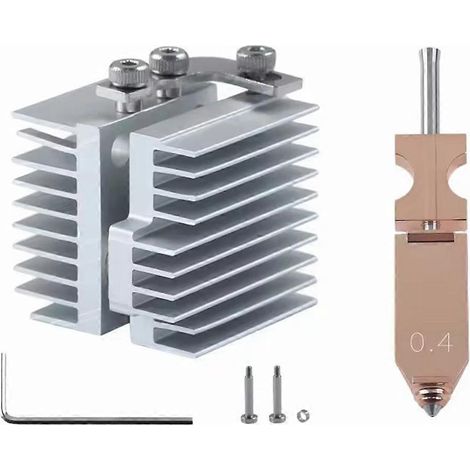 Buse intégrée en acier trempé de 0,4 mm avec dissipateur thermique pour imprimante 3D Flashforge AD5X (1/5)