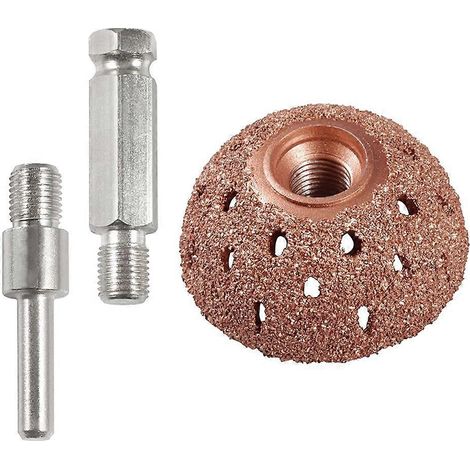 Meule de polissage de pneu de 42 mm, tête de meulage type bol, outil de réparation de pneus en acier tungstène avec 2 adaptateurs de biellette. (1/5)