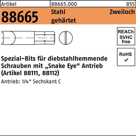 Bits f. Zweilochschr. Aufn.1/4 f. M 6 SP -1/4 S (1/2)
