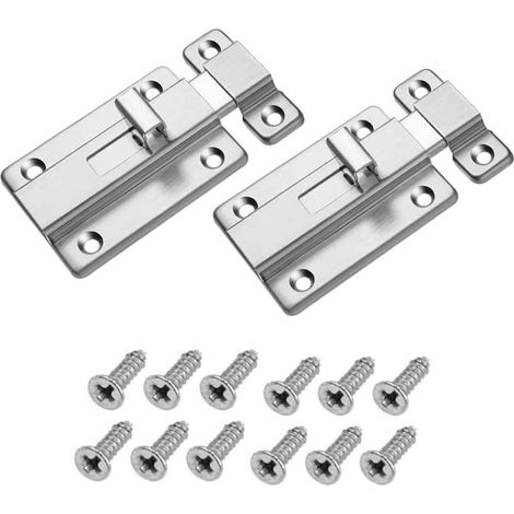 Lot de 2 Verrou de porte coulissante, 3' (1/5)