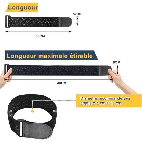 Fascette elastiche Bardusch con retro antiscivolo 30 x 5 cm (8 pezzi), fascette in velcro multiuso per biciclette, protezione pantaloni, bagagli, tappetini yoga, campeggio, tubi flessibili, cavi (1/4)