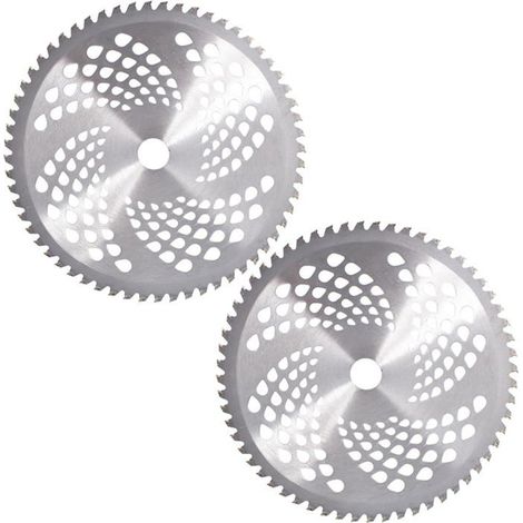 Lot de 2 lames de brosse à dents en carbure de tungstène, 25,4 cm x 60 dents, pour débroussailleuses et coupe-bordures (1/5)