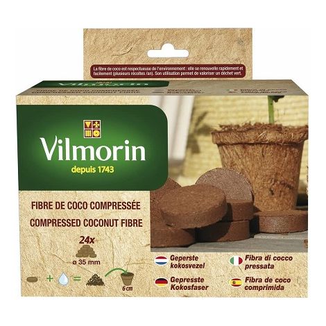 Vilmorin 24 pillole di fibra di cocco compresse, 35 mm