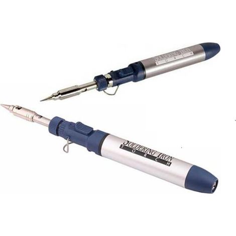 TrAdE Shop Traesio - Saldatore Metallica Con Torcia A Gas Professionale Ricaricabile 3 In 1 Portatile -