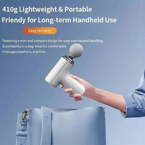 Pistolet de massage électrique portable pour les fascias, avec 4 têtes de massage remplaçables et 6 modes de vitesse pour une stimulation musculaire en profondeur. (1/5)