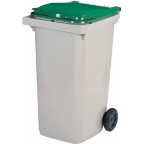 Conteneur 2 roues Korok - 240l sans barre - vert / gris